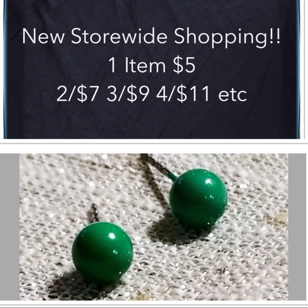 NEW 5mm Small Green Ball Stud Earrings